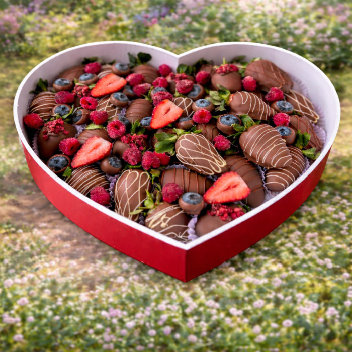 Клубника в шоколаде прямо в сердце 💝